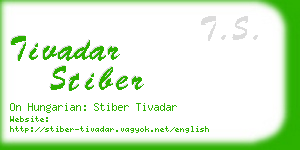 tivadar stiber business card